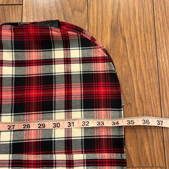 Maje Red Plaid Long Sleeve Shirt Dress - Picture 13 of 16